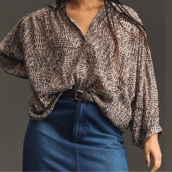 Pilcro Sydney Patterned Dolman Sleeve Blouse from Anthropologie - Picture 7 of 11